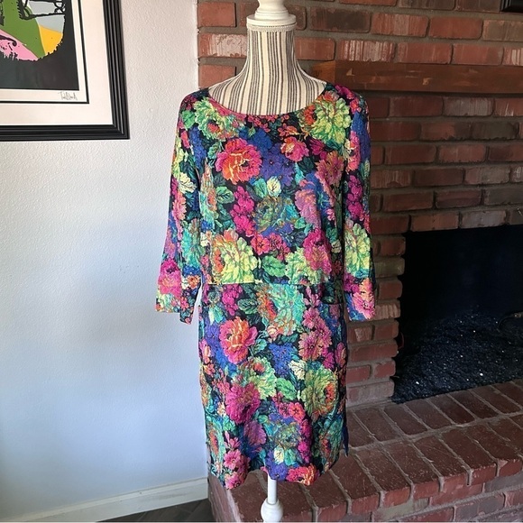 Anthropologie HD in Paris Tropicalist Floral Shift Dress Sz XS - Picture 2 of 8